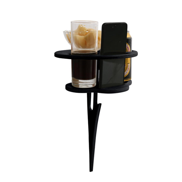 Outdoor Portable Folding Wine Table Outdoor Beach Table, Colour: Double Layer Black