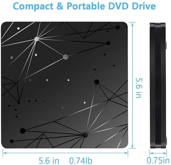 External USB 3.0 Portable DVD RW Reader Optical Drive Reader