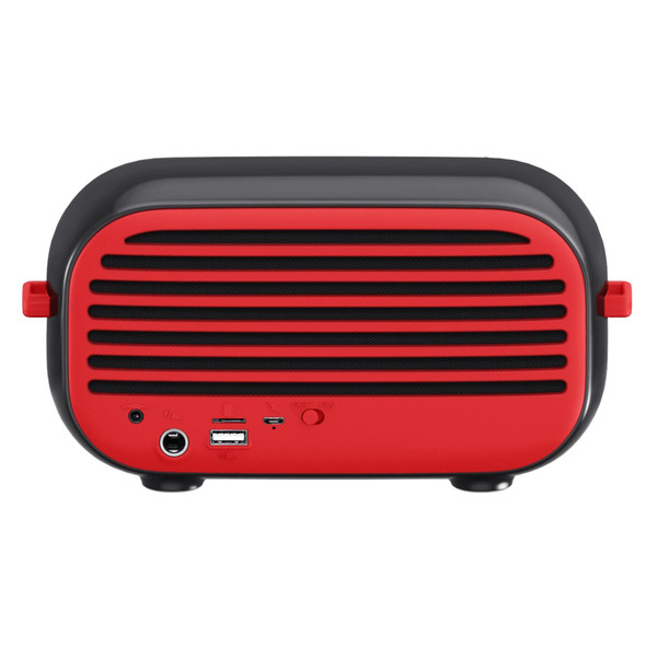 New Rixing NR-3000M Bluetooth 5.0 Portable Karaoke Wireless Bluetooth Speaker with Microphone & Shoulder Strap(Red)