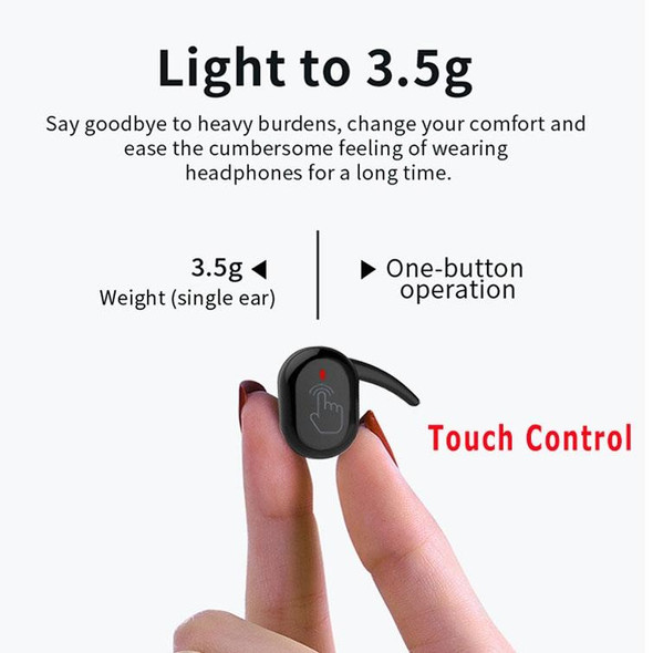 Y30 Wireless Bluetooth Headset 5.0 In-Ear Mini Earphone, Colour: Black