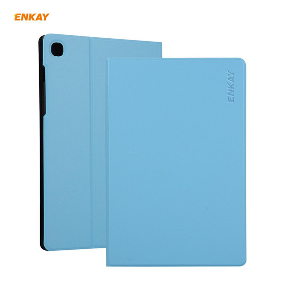 Samsung Galaxy Tab A7 10.4 2020 T500 / T505 ENKAY Horizontal Flip PU Leather + TPU Smart Case with Holder & Sleep / Wake-up Function(Light Blue)