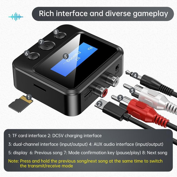 C39S Bluetooth Receiver Transmitter RCA Speaker to 3.5mm Wireless Audio Adapter