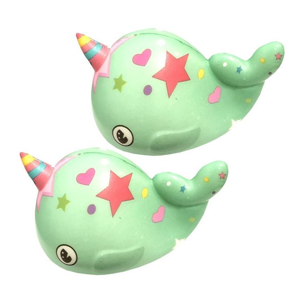 2 PCS TTPU1210 Color Printing Whale Slow Rebound Decompression Toy(Green)