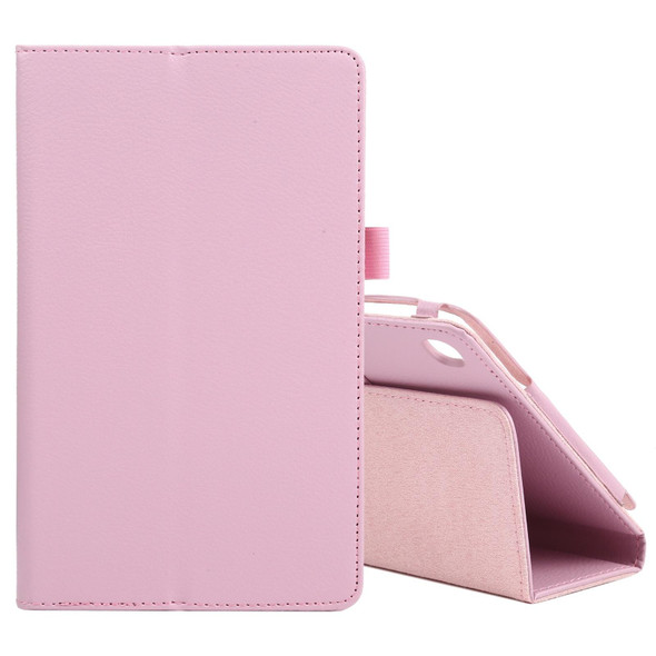 Samsung Galaxy Tab A7 Lite T220 / T225 Litchi Texture Solid Color Horizontal Flip Leather Case with Holder & Pen Slot(Pink)