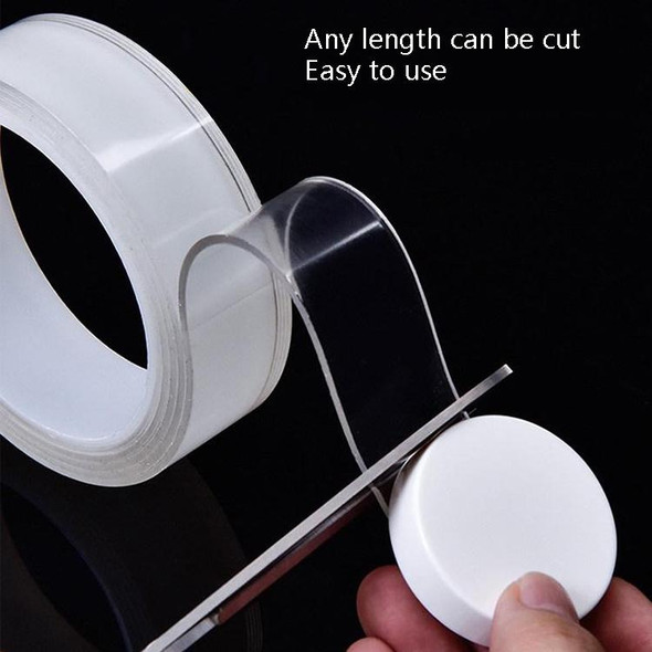 2 PCS 2x30x5000mm Transparent Double-Sided Adhesive Nanotic Tape Water Washing Non-Trace Tape