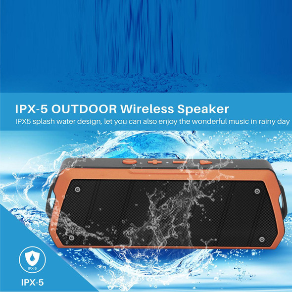 NewRixing NR-5000 IPX5 High Fidelity Bluetooth Speaker, Support Hands-free Call / TF Card / FM / U Disk(Blue)