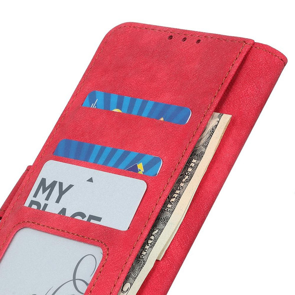 Antelope Texture Magnetic Buckle Horizontal Flip PU Leatherette Case with Card Slots & Wallet & Holder - iPhone 13(Red)