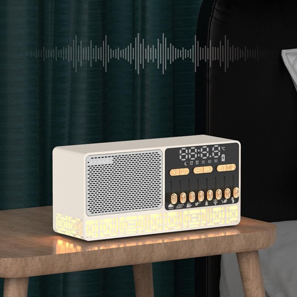 Manovo V1 Desktop White Noise Sleep Aid Speaker Home Alarm Clock Bluetooth Speaker(Gold)