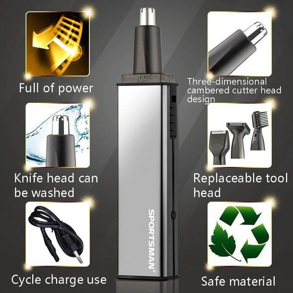 Sportsman SM-416 Electric Mini Shaving Knife Eyebrow Trimming Knife Charging USB Nose Hair Trimmer, Specification: EU Plug