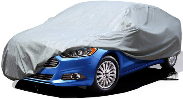 Durable Waterproof Car Cover - All-Weather Protection, Silver