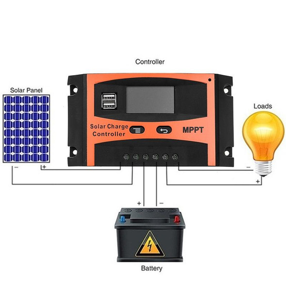 MPPT 12V/24V Automatic Identification Solar Controller With USB Output, Model: 30A