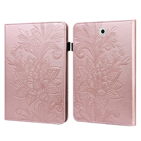 Samsung Galaxy Tab S2 9.7 T810/T815 Lace Flower Embossing Pattern Horizontal Flip Leather Case with Holder & Card Slots & Wallet & Photo Frame(Rose Gold)