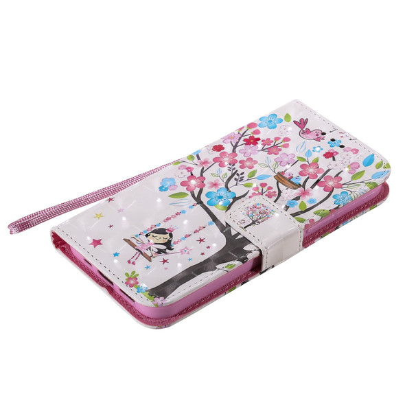 3D Painting Horizontal Flip Leatherette Case with Holder & Card Slot & Lanyard - iPhone 12 / 12 Pro(Girl Under The Tree)