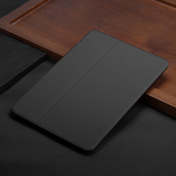 Samsung Galaxy Tab S6 Lite 10.4 P610/P615 Dual-Folding Horizontal Flip Tablet Leather Case with Holder & Sleep / Wake-up Function(Black)