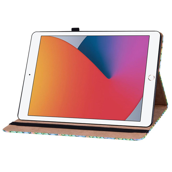 Color Weave Smart Leatherette Tablet Case - iPad 10.2 2019/Air 2019/10.5/10.2 2020/2021(Rainbow)