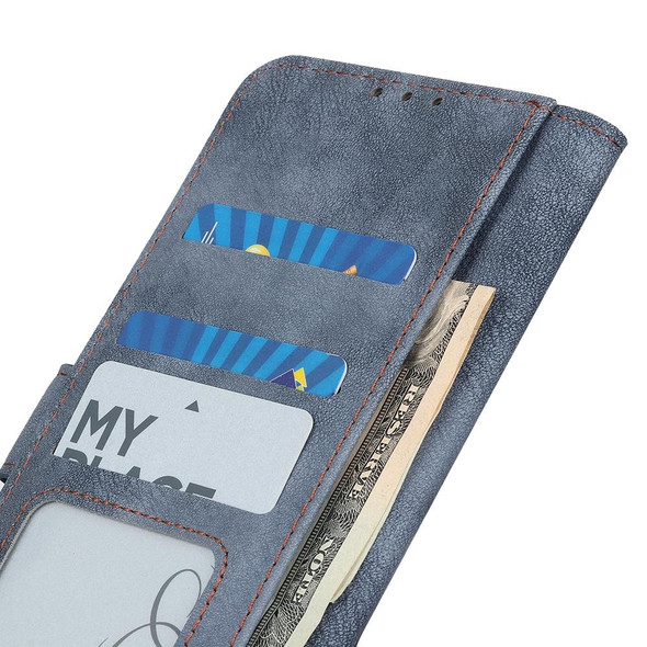 Antelope Texture Magnetic Buckle Horizontal Flip PU Leatherette Case with Card Slots & Wallet & Holder - iPhone 13(Blue)