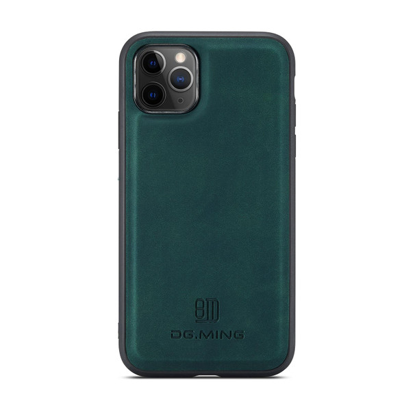 DG.MING M1 Series 3-Fold Multi Card Wallet + Magnetic Back Cover Shockproof Case with Holder Function - iPhone 11 Pro(Green)