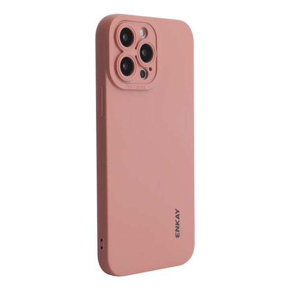 ENKAY Liquid Silicone Phone Case for iPhone 13 Pro Max(Pink)