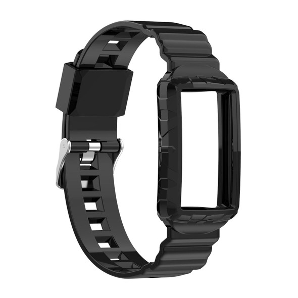 Fitbit Charge 4 SE Silicone One Body Armor Watch Band(Black)