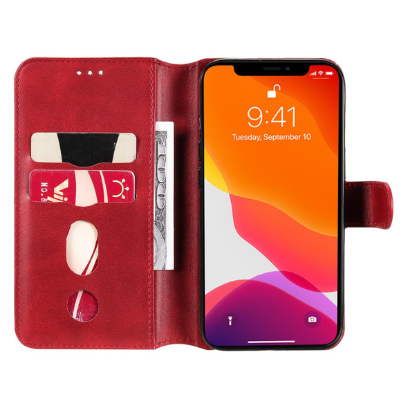 Classic Calf Texture PU + TPU Horizontal Flip Leatherette Case with Holder & Card Slots & Wallet - iPhone 13 Pro(Red)