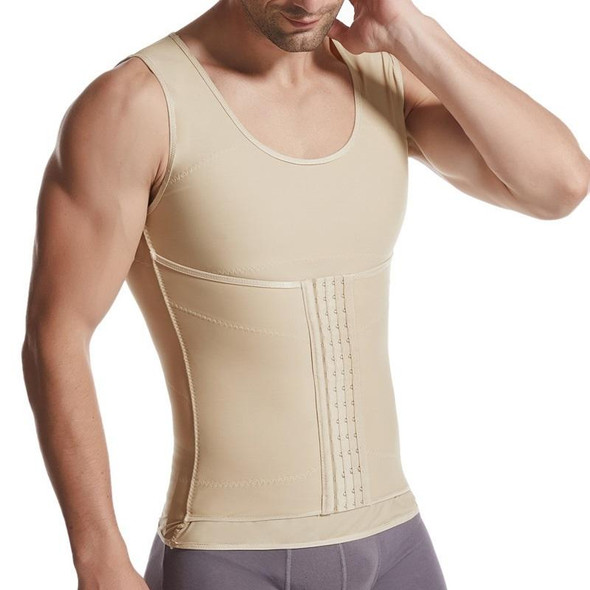 Men Abdomen Shapewear Thin Vest (Color:Flesh Colored Size:L)