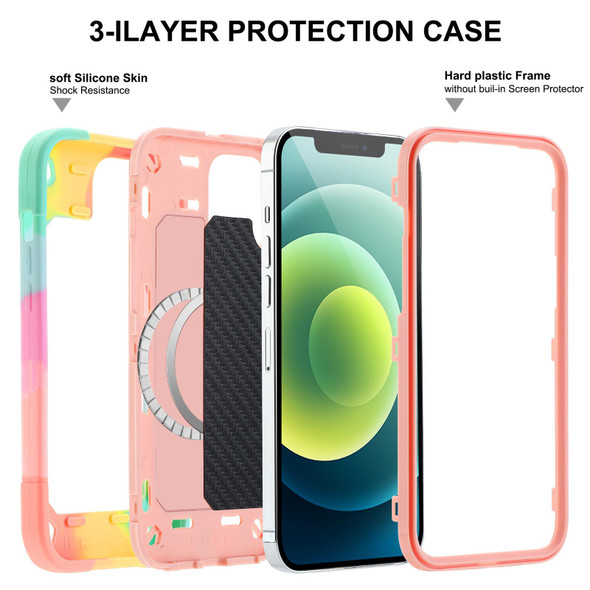 Colorful Magsafe Magnetic Phone Case - iPhone 12 Pro Max(Colorful Rose Gold)