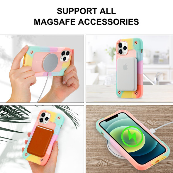 Colorful Magsafe Magnetic Phone Case - iPhone 12 / 12 Pro(Colorful Rose Gold)