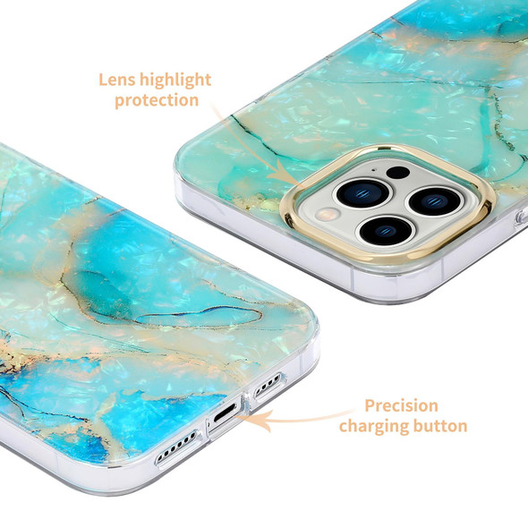 Electroplating Shell Texture Marble Phone Case - iPhone 11 Pro(Blue B3)