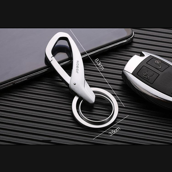 JOBON ZB-197 Car Waist Hanging Keychain Double Ring Metal Keychain(Nickel)