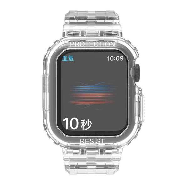 Glacier Transparent TPU Integrated Watch Band Watch Band - Apple Watch Series 7 45mm(Transparent)