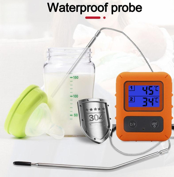 Wireless Food Thermometer Household Touch Screen BBQ Dual-Channel Kitchen  Thermometer