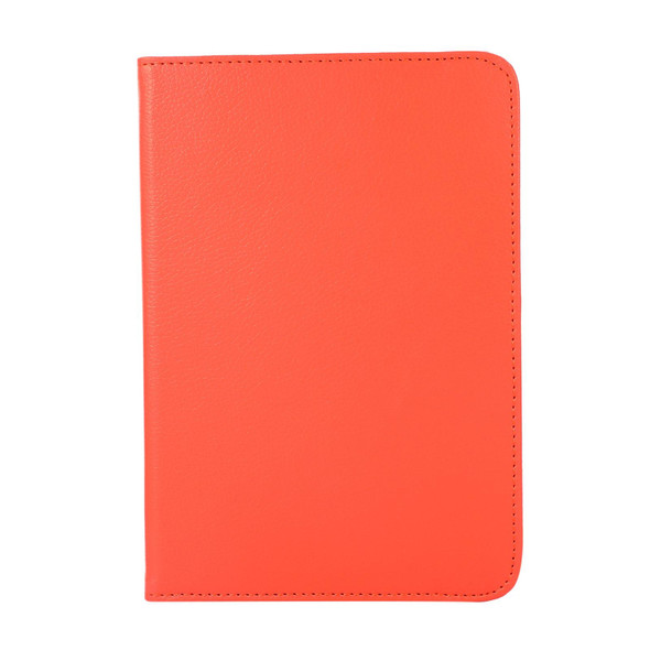 360 Degree Rotation Litchi Texture Flip Leatherette Tablet Case with Holder - iPad mini 6(Orange)