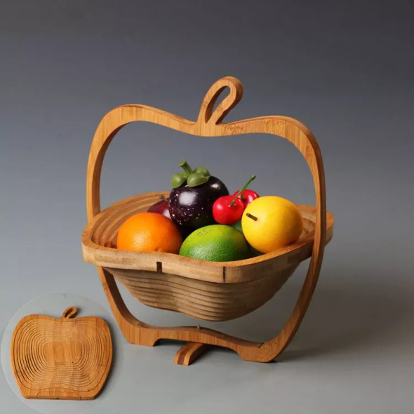 Expandable Bamboo Fruit Basket - Artistic and Practical Design