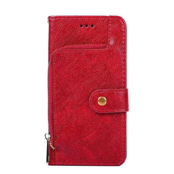 alcatel 1B 2022 Zipper Bag Leatherette Phone Case(Red)