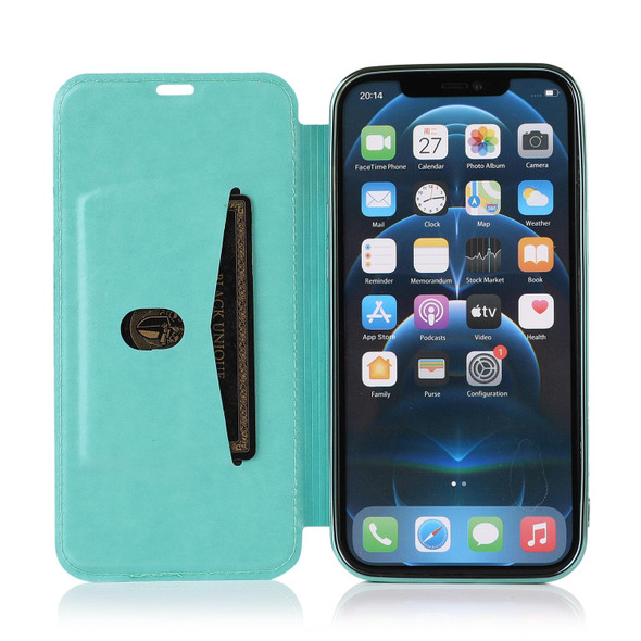 Bronzing Plating PU + TPU Horizontal Flip Leatherette Case with Holder & Card Slot - iPhone 12 Pro Max(Green)