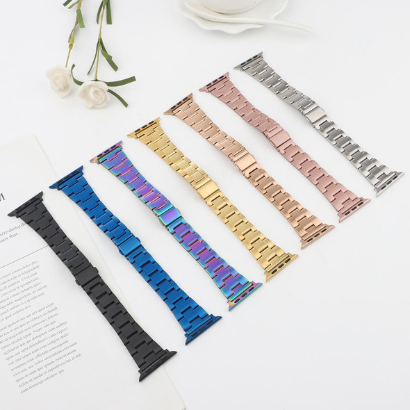 Stainless Steel Three Beads Hand Detachable Xiaoman Waist Strap Wristband - Series 7 41mm / 6 & SE & 5 & 4 40mm / 3 & 2 & 1 38mm(Silver)