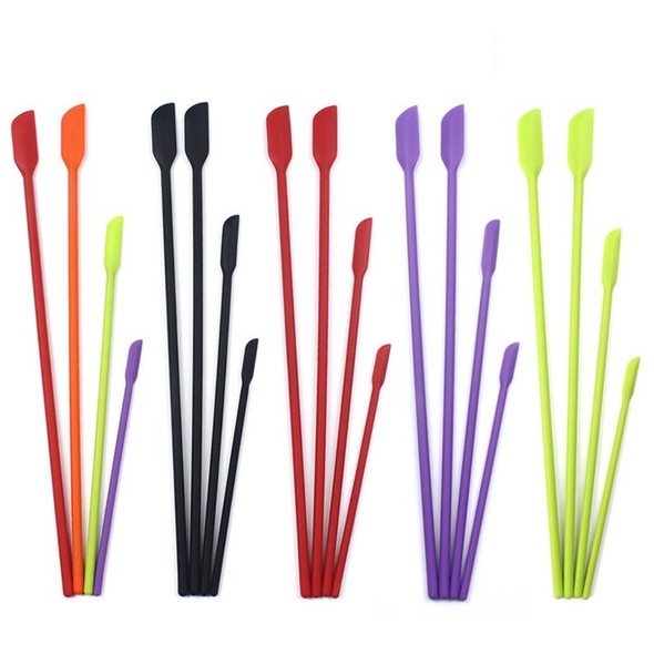 2 Sets 4 in 1 Silicone Mini-Pointed Scraper Lengthening Cosmetic Bottle Scraper Jam Spatula Set(Colorful)