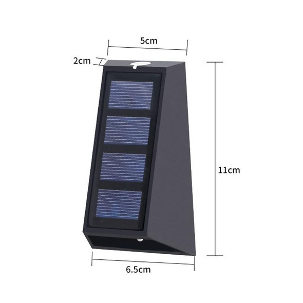 2 PCS N771 Solar Wall Light Up And Down Lights Outdoor Wall Lights Garden Light(Warm+White Light)