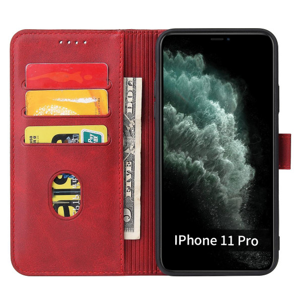 Calf Texture Buckle Horizontal Flip Leatherette Case with Holder & Card Slots & Wallet - iPhone 11(Red)