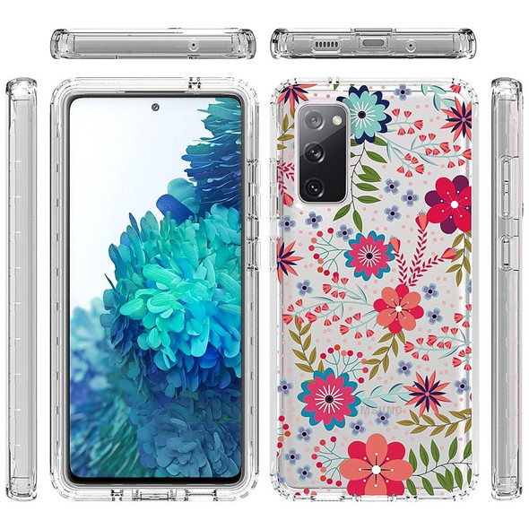 Samsung Galaxy S20 FE 2 in 1 High Transparent Painted Shockproof PC + TPU Protective Case(Small Floral)