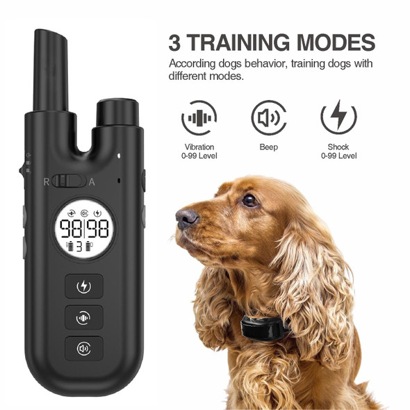 Intelligent Remote Control Dog Trainer Automatic Barking Stop Collar(Black)