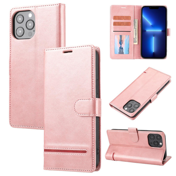 Classic Wallet Flip Leatherette Phone Case - iPhone 13 Pro(Pink)