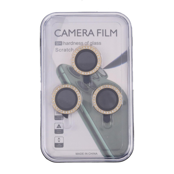 9H Point Drill Camera Lens Protector Circle - iPhone 11 Pro / 11 Pro Max / 12 Pro(Gold)