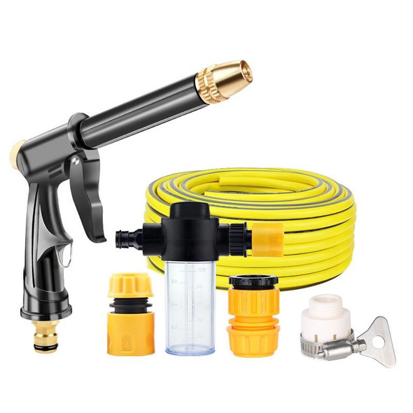 High Pressure Car Wash Hose Telescopic Watering Sprinkler, Style: H2+3 Connector+10m Tube+Foam Pot