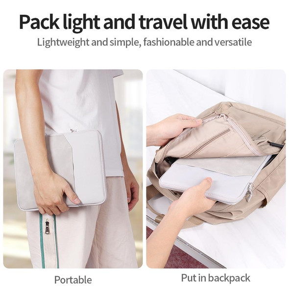 9.7-11 inch Universal Sheepskin Leatherette + Oxford Fabric Portable Tablet Storage Bag(Dark Grey)