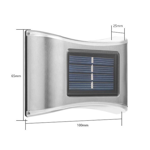 6 LED Solar Outdoor Garden Stainless Steel Wall Lamp(Warm Light)