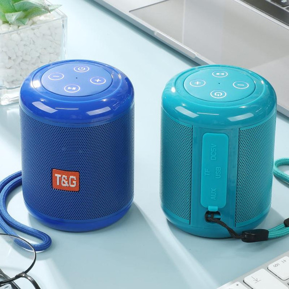 T&G TG519 TWS HiFi Portable Bluetooth Speaker Subwoofer Outdoor Wireless Column Speakers Support TF Card / FM / 3.5mm AUX / U Disk / Hands-free Call(Blue)