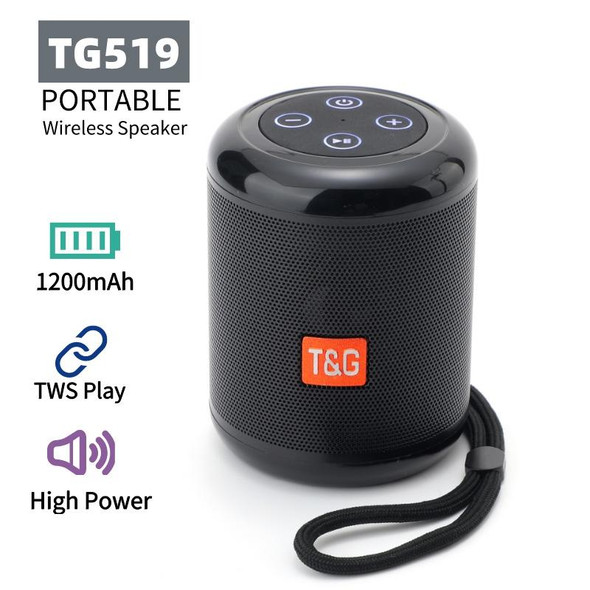 T&G TG519 TWS HiFi Portable Bluetooth Speaker Subwoofer Outdoor Wireless Column Speakers Support TF Card / FM / 3.5mm AUX / U Disk / Hands-free Call(Blue)