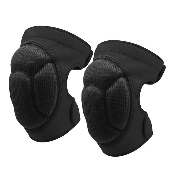 2 Pairs HX-0211 Anti-Collision Sponge Knee Pads Volleyball Football Dance Roller Skating Protective Gear, Specification: M (Black)
