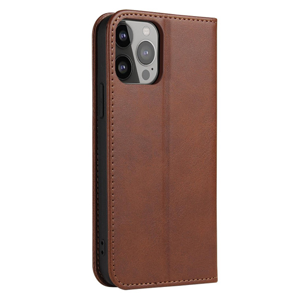 Calf Texture Magnetic Horizontal Flip Leatherette Case with Holder & Card Slots & Wallet - iPhone 12 Pro Max(Brown)